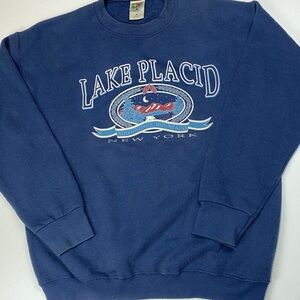 Vintage Lake Placid Blue Men's Sweater - Sz L